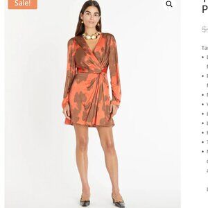 TANYA TAYLOR OLIVIA  DRESS IN PERSIMMON MULTI SIZE 0